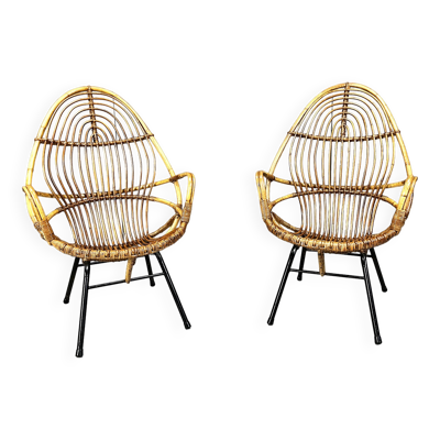 Paire de chaises Mid-Century par Rohé Noordwolde, années 1960, Pays-Bas