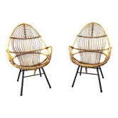 Paire de chaises Mid-Century par Rohé Noordwolde, années 1960, Pays-Bas