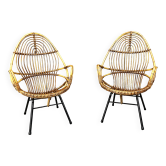 Paire de chaises Mid-Century par Rohé Noordwolde, années 1960, Pays-Bas