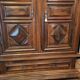 LOUIS XIII CABINET IN DIAMOND-TIP WALNUT 2 DOORS FROM THE 18TH CENTURY