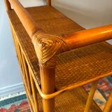 Vintage bamboo and rattan shelf