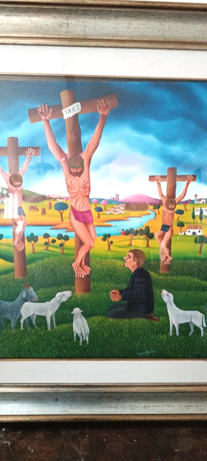 Oil painting on canvas Cesare Marchesini (Monza 1939) - Naive