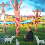 Oil painting on canvas Cesare Marchesini (Monza 1939) - Naive