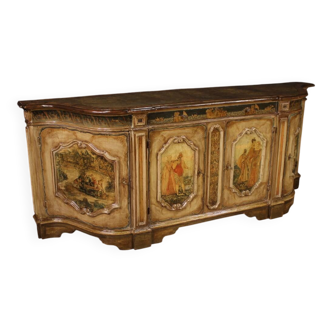 Great lacquered and painted Venetian sideboard from the 20th century