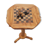 Table d'échecs, avec tiroirs jeu d'échecs rustique en bois d'olivier