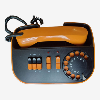 Téléphone vintage orange telic à cadran ptt