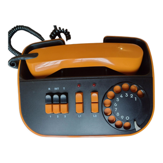 Vintage orange telic phone with ptt dial