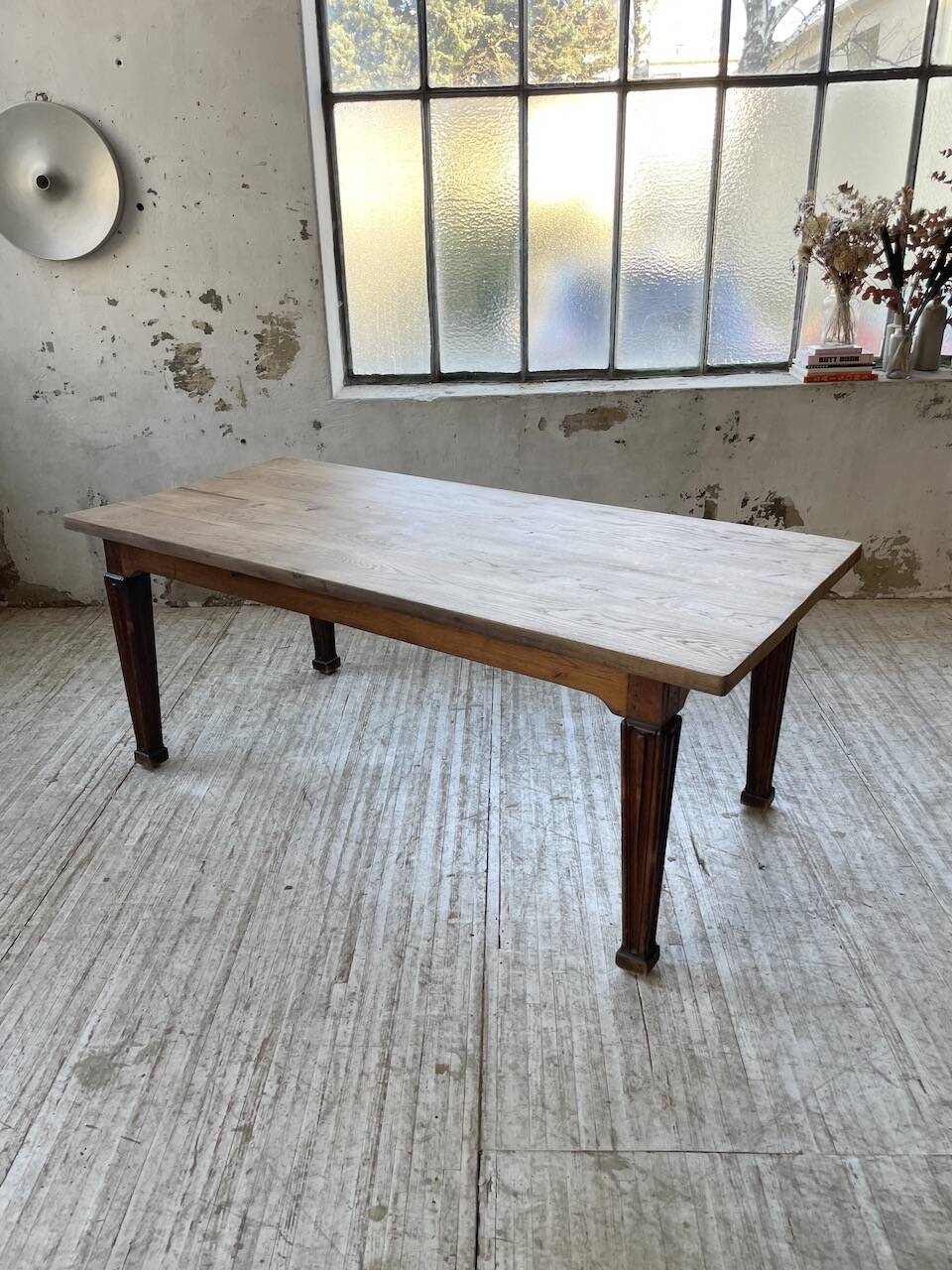 Solid oak farmhouse table 185cm