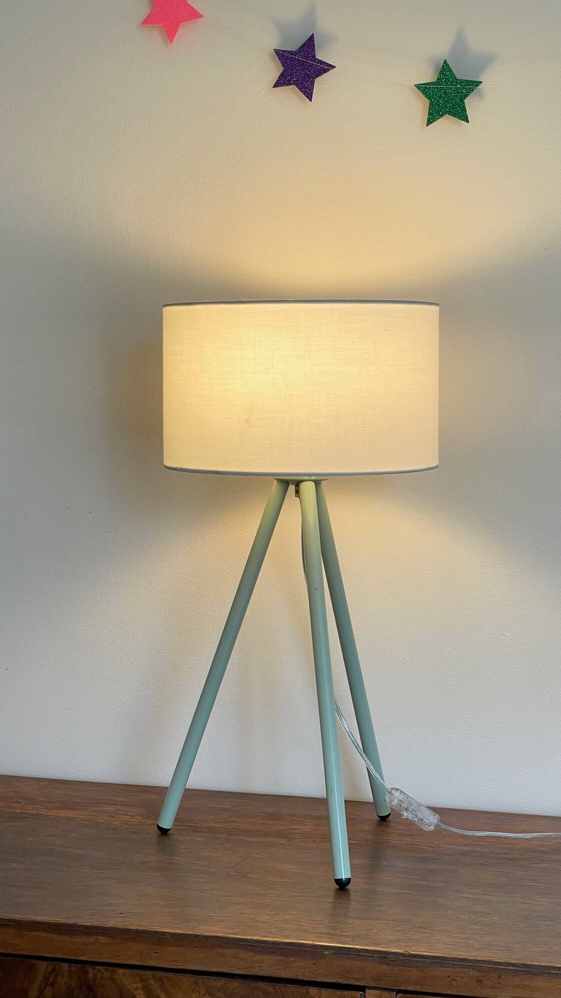 90s Green Metal Tripod Lamp