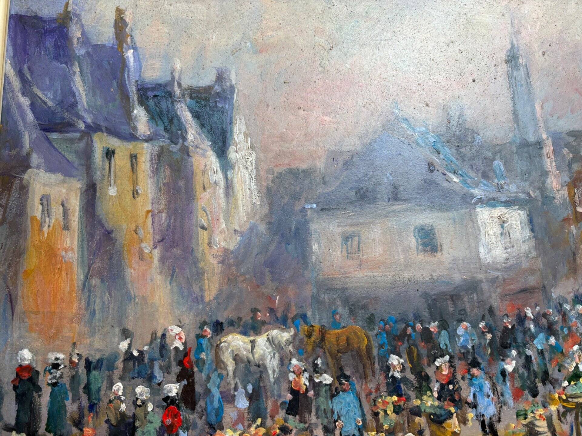 Huile de Serge Sauvage , Marché breton