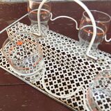 Perforated metal glass basket