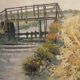 Oil on canvas, wooden Bridge in Camargue, signed