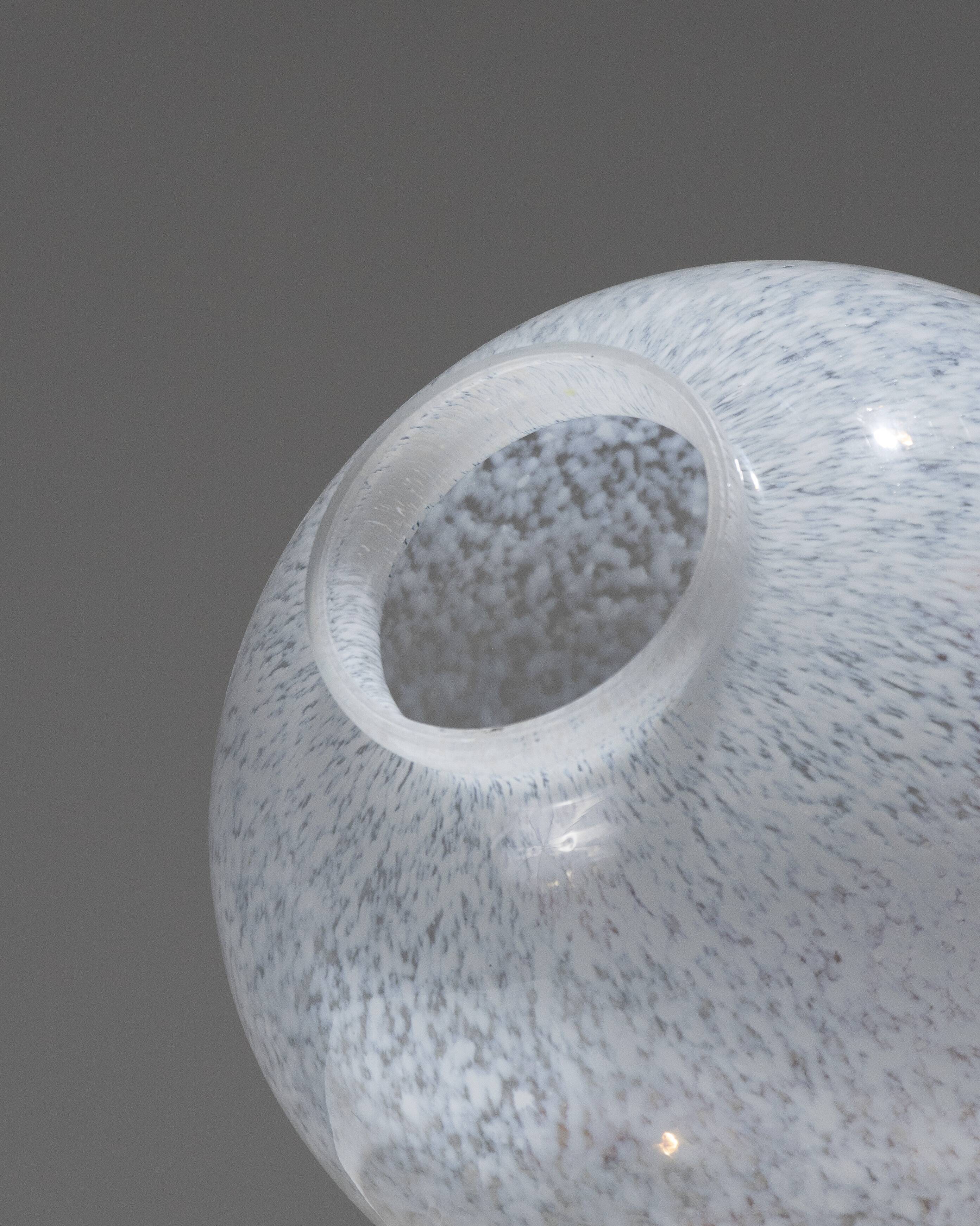 Speckled glass ball vase, 1960s