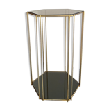 Vintage metal and glass side table