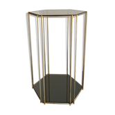 Table d’appoint vintage métal et verre