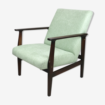 Fauteuil vert clair vintage années 1970