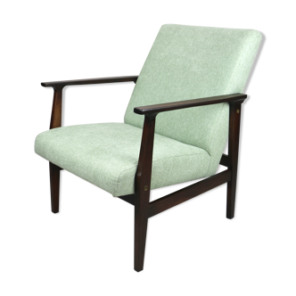 Fauteuil vert clair vintage années 1970