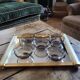 5 Arcoroc smoked bowls, stackable tempered glass, 1970s