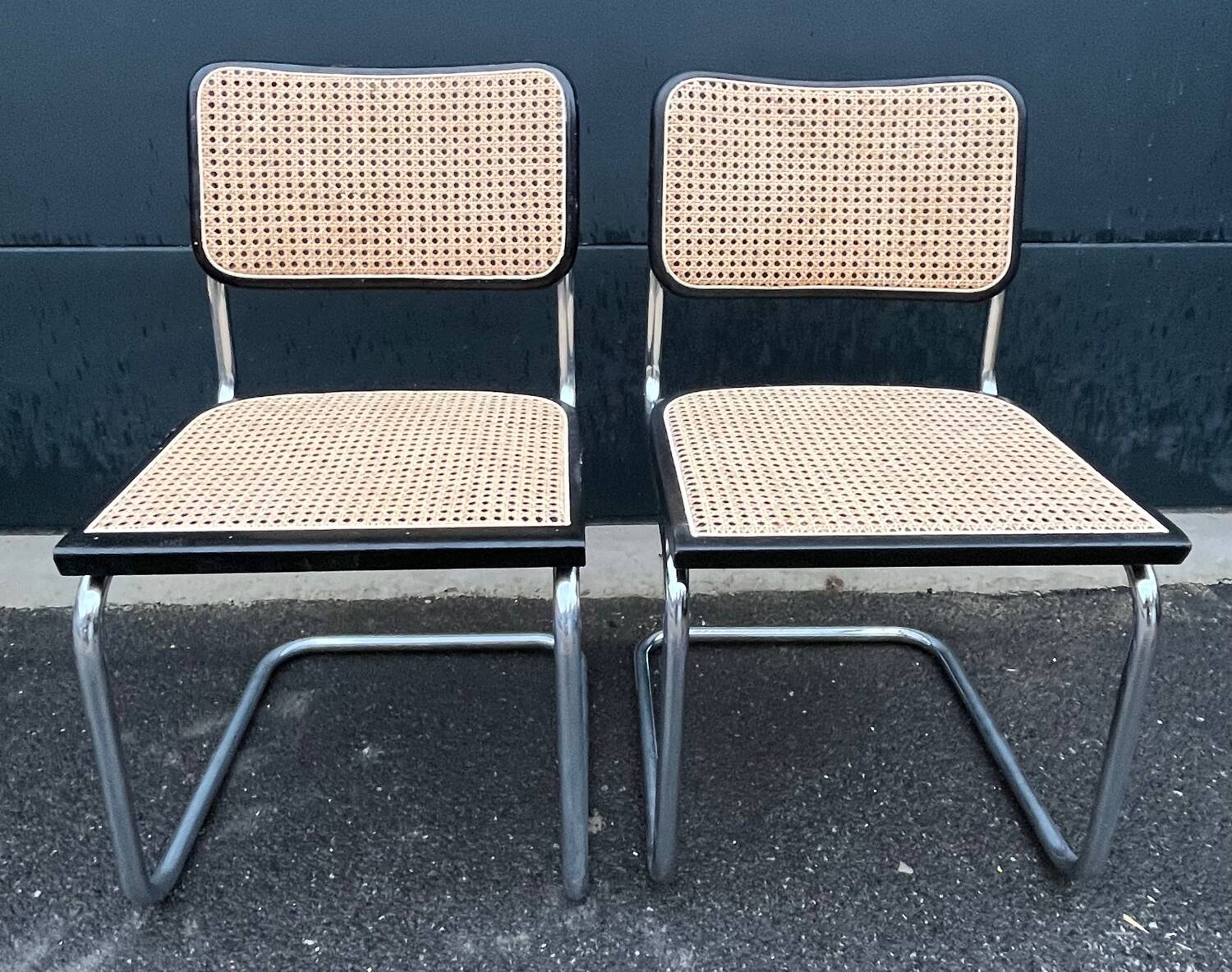Pair of duo chairs B32 Marcel Breuer black