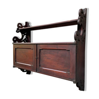Antique mahogany wall cabinet/shelf