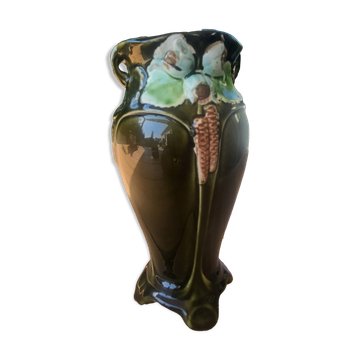 Art Nouveau vase in polychrome glazed ceramic signed De Bruyn – Fives-Li
