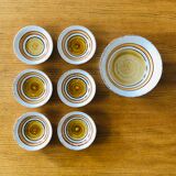 Salad bowl and 6 ceramic cups from Gien