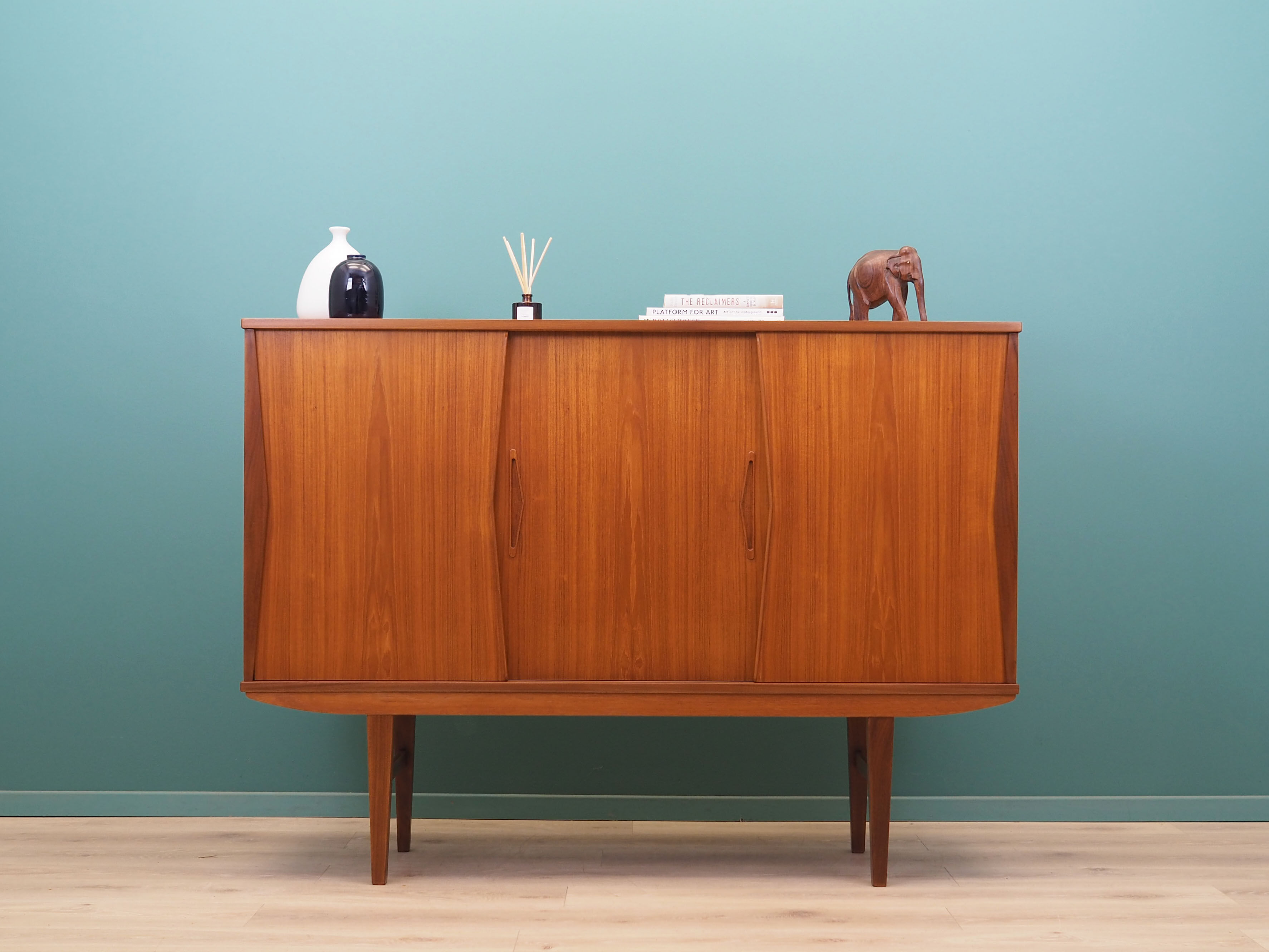Teak highboard, Danish design, 1960s, production: Denmark