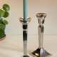 Pair of vintage cast aluminum candlesticks