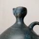 Vintage German brutalist studio pottery vase carafe by Gerhard Liebenthron, 1980.