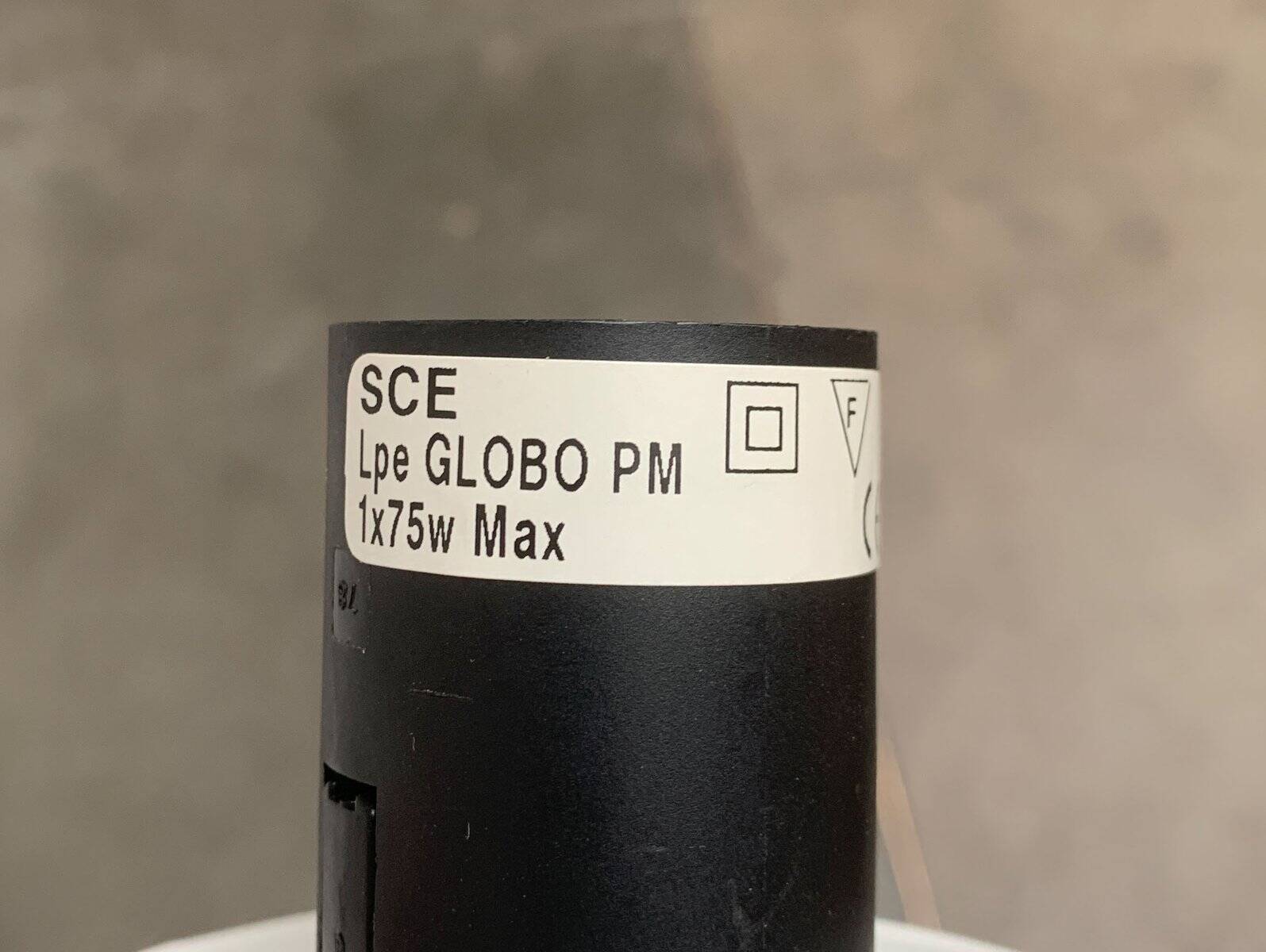 Vintage floor lamp in the shape of a globe from the French space age by SCE, France.