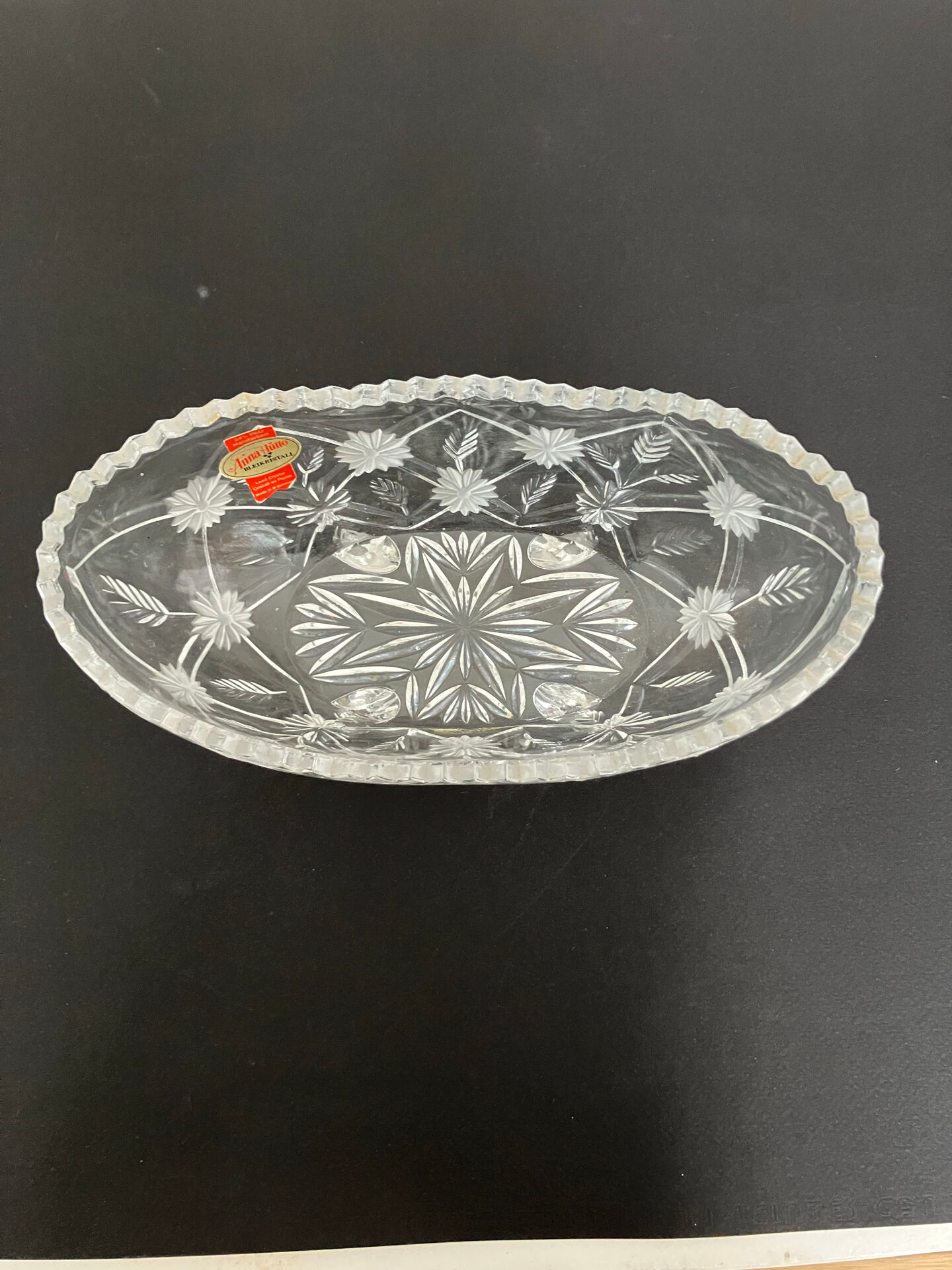 Crystal footed coupe, Anna Hütte Manufacture