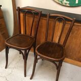 Anciennes chaises bistrot bois courbe