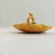 A vintage yellow ceramic aperitif server from Vallauris, 1970s, for black olives.