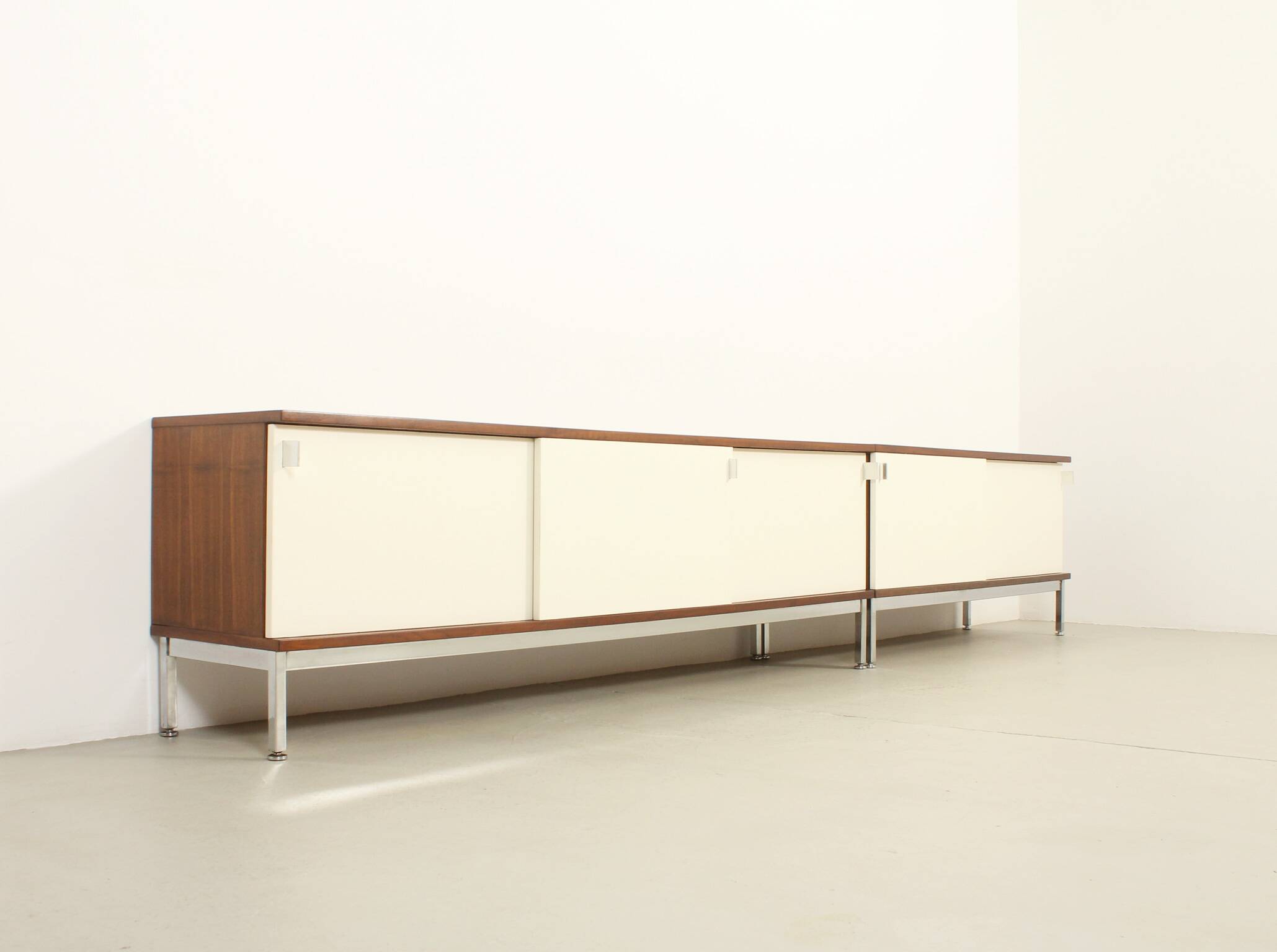 Sideboard of three sliding doors published by Airborne, France, 1960s.