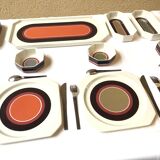 Serving dessert 12 pieces porcelain & Villeroy Boch Avant-garde design modernist vintage 70