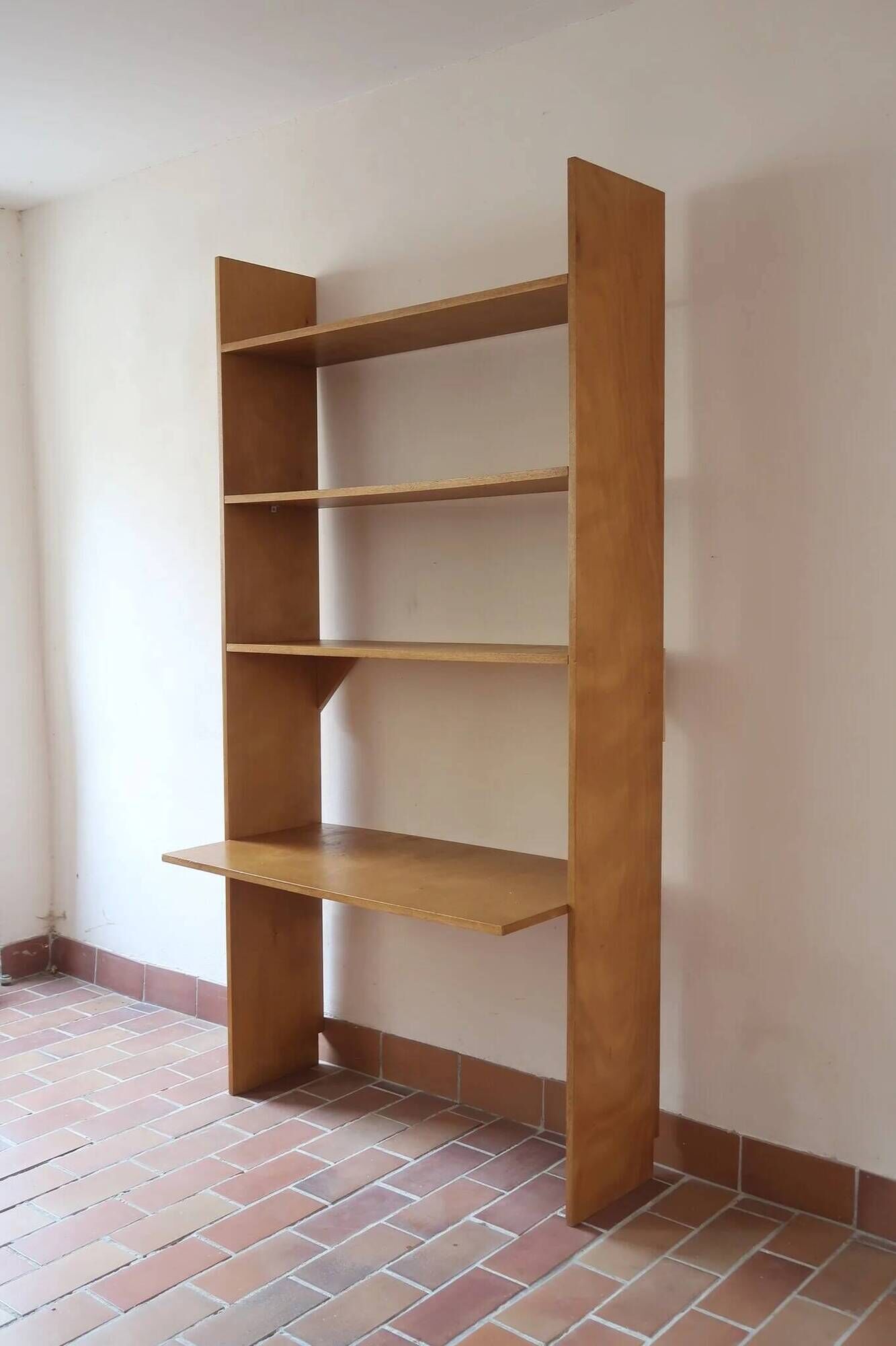 Birch plywood bookshelf, desk top.