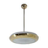 Lustre en laiton fonctionnaliste OVNI, années 1930, restauré
