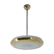 Buhaus / Functionalist Brass Chandelier UFO, 1930s, Restored