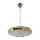 Lustre en laiton fonctionnaliste OVNI, années 1930, restauré