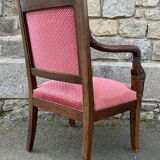 Paire de fauteuils Empire, Consulat, noyer et velours, XIXème s.