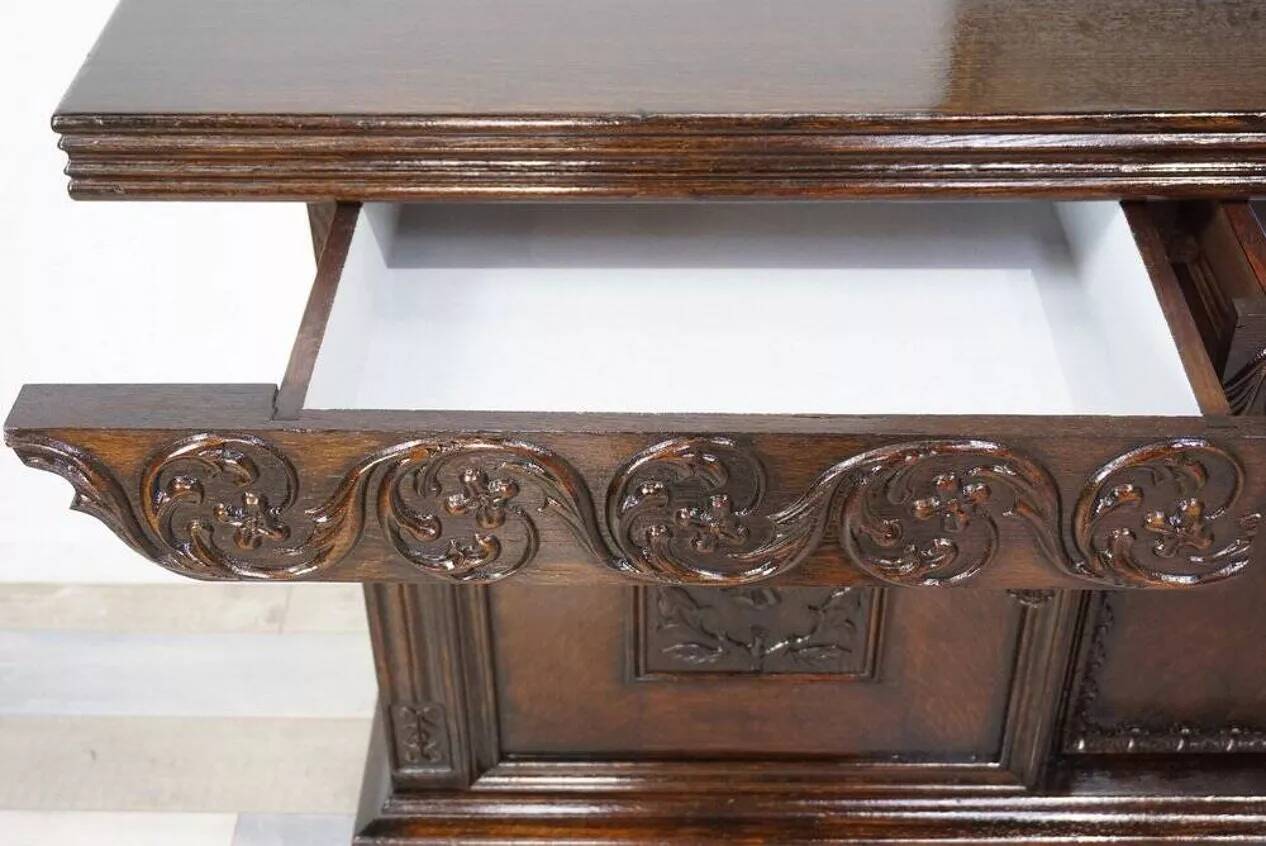 Brown oak sideboard, 1890s