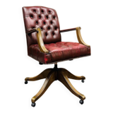 Classic English Oxblood Chesterfield Desk Chair
