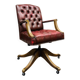 Chaise de bureau Chesterfield classique anglaise en tissu sang de bœuf