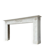Louis XVI fireplace in Carrara marble, 18th century