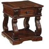 Traditional Handmade Square Coffee Table, 1 Storage Drawer, Solid Walnut
