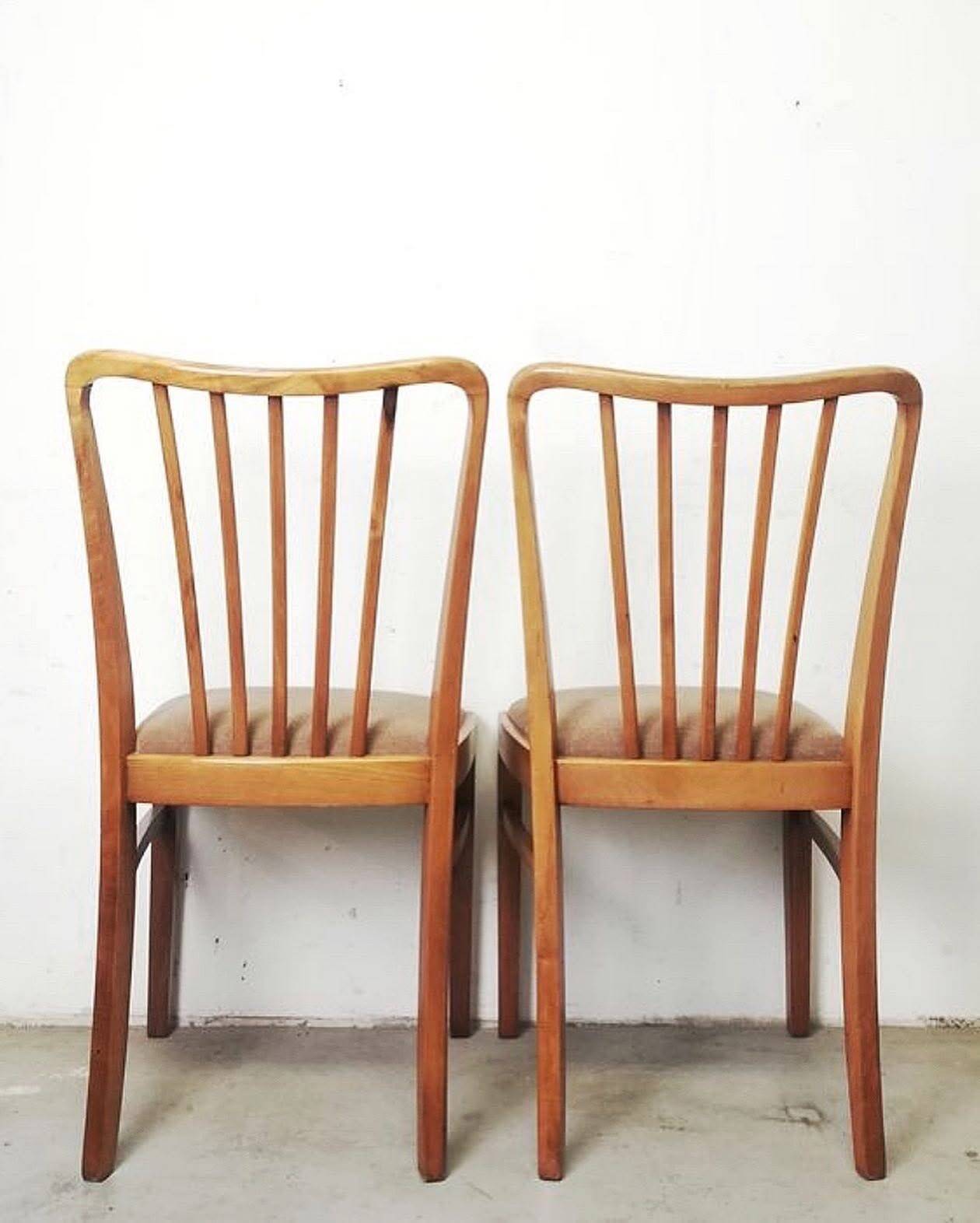 Pair of vintage Danish beech chairs