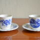 Lot of 2 cups and sub-cups Sarreguemines