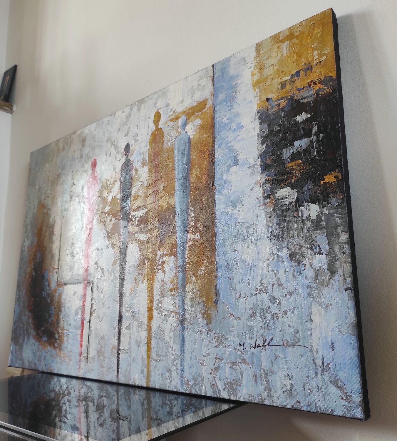 Tableau contemporain abstrait "Stades d'achèvement"