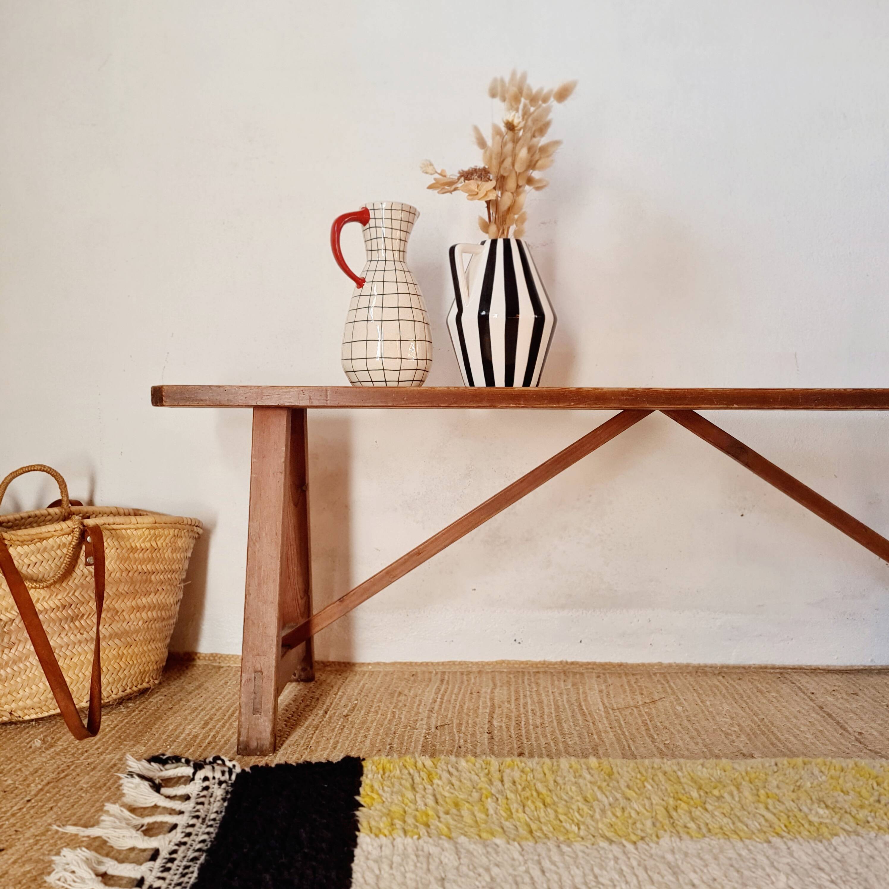 Old wooden farm bench L140