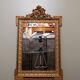 Mirror with pediment rocaille in gilded wood and stucco Louis XV style